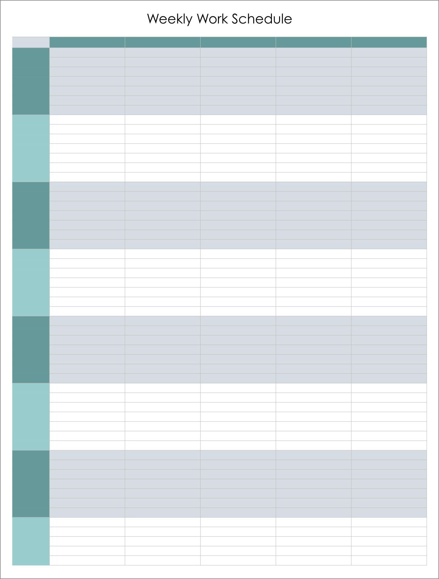 blank schedule template example