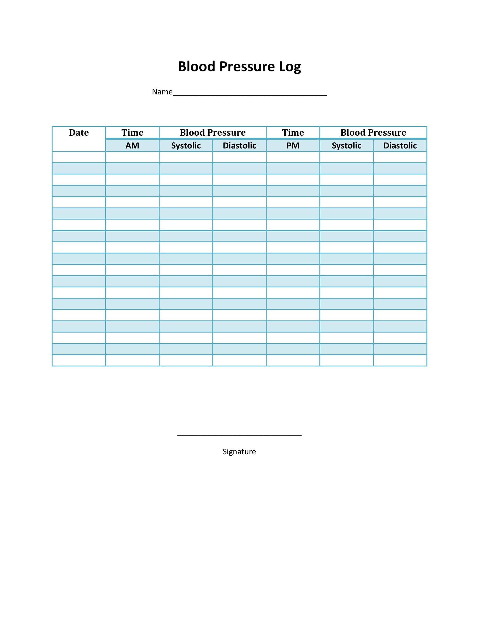 blood pressure log printable