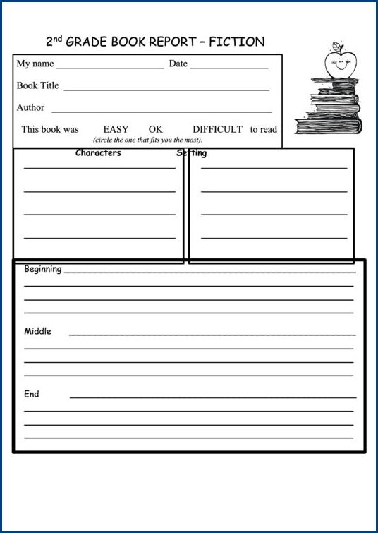 book report template for 2nd graders example book report template for 2nd graders example