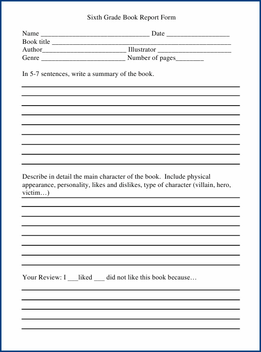book report template for 6th graders sample book report template for 6th graders sample