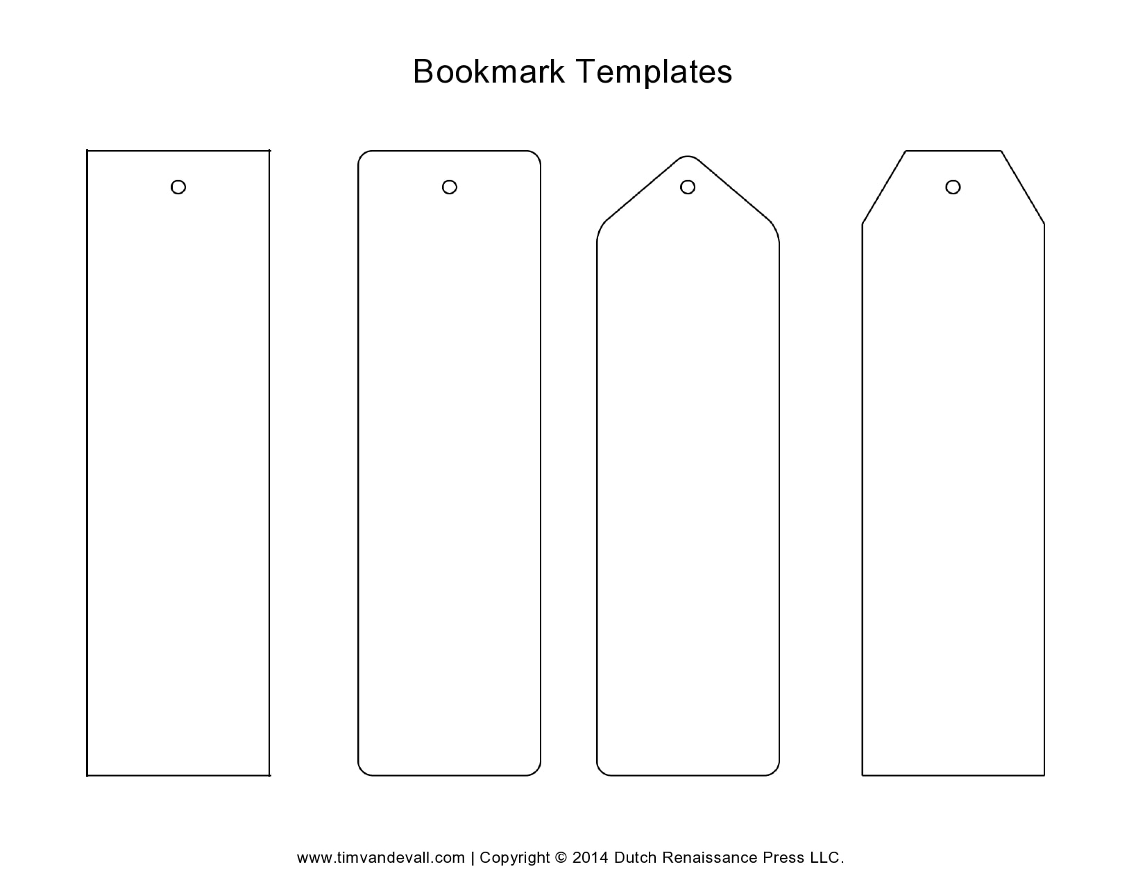 bookmark template word