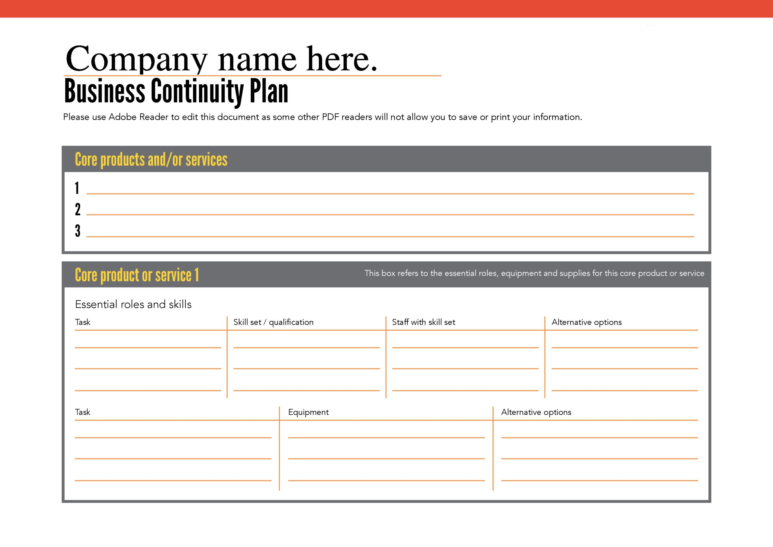 business continuity plan examples