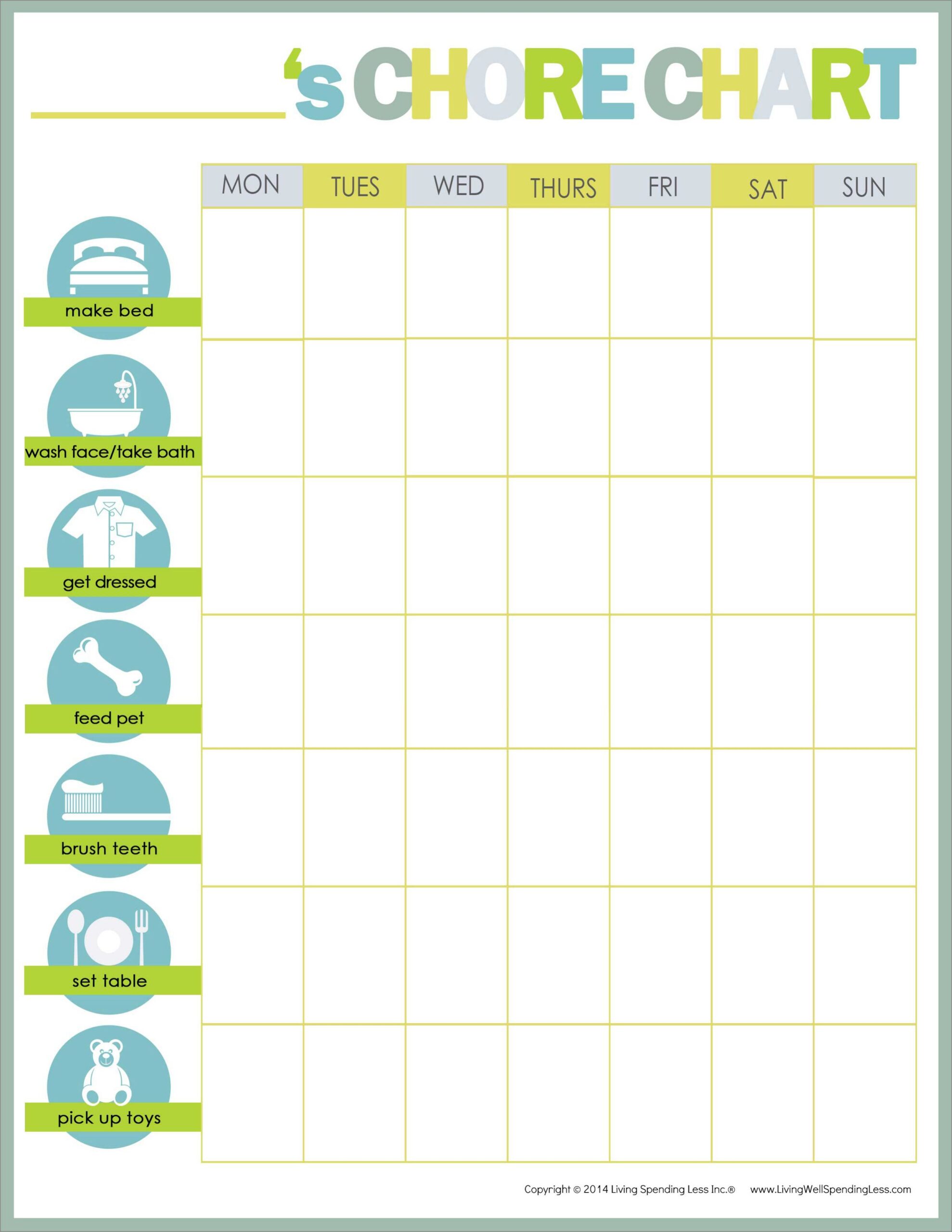 chore schedule template