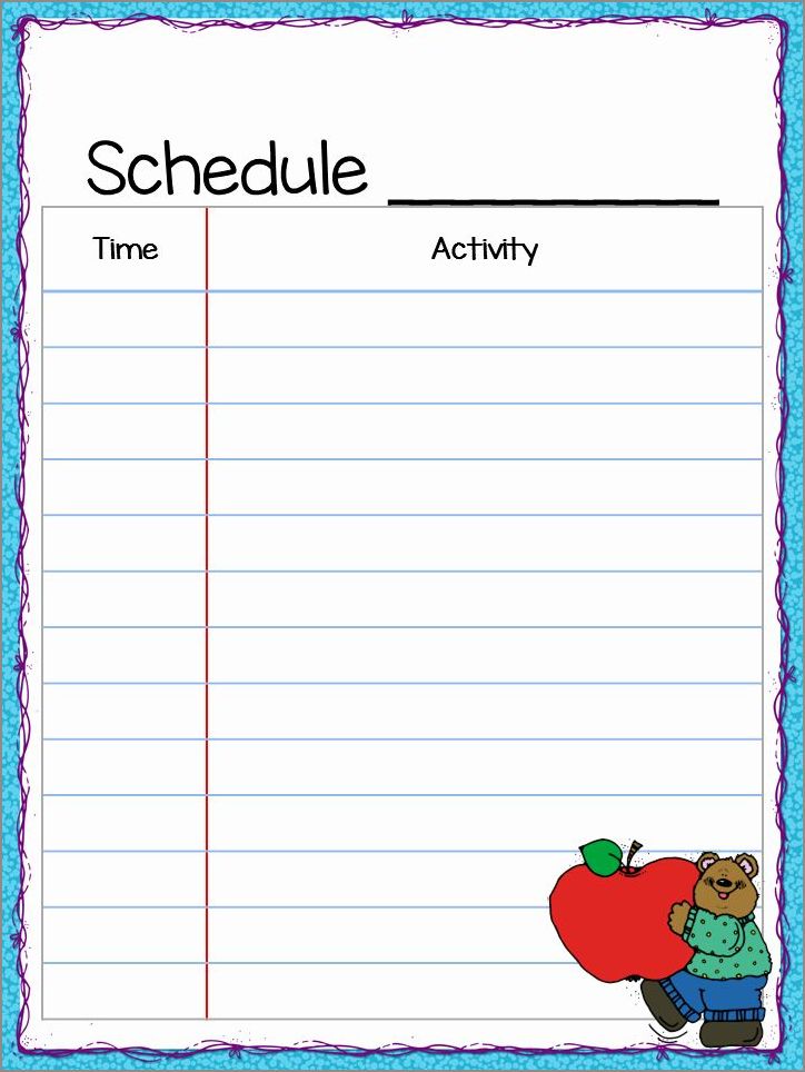 class daily schedule template