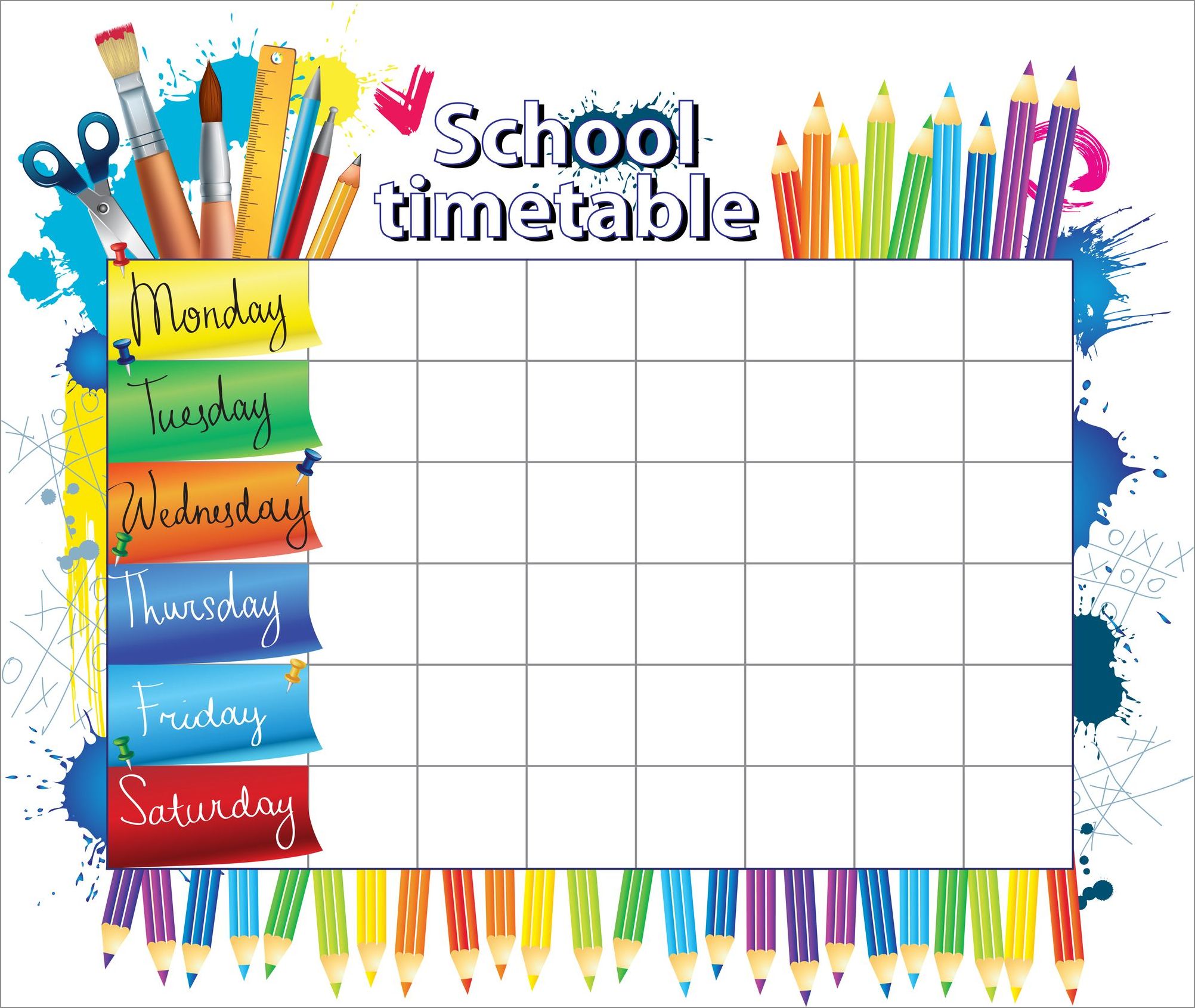 classroom schedule template sample