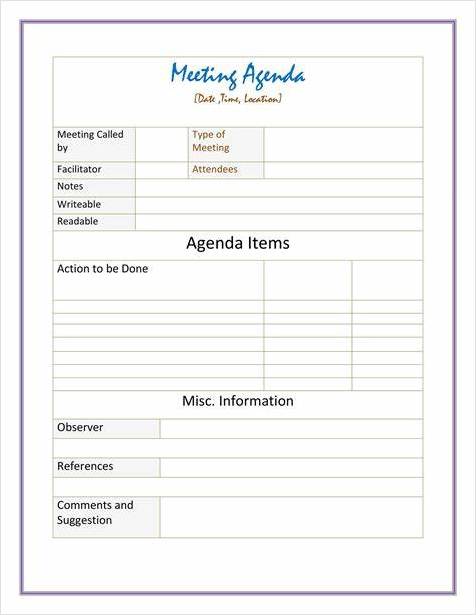 conference meeting agenda template example