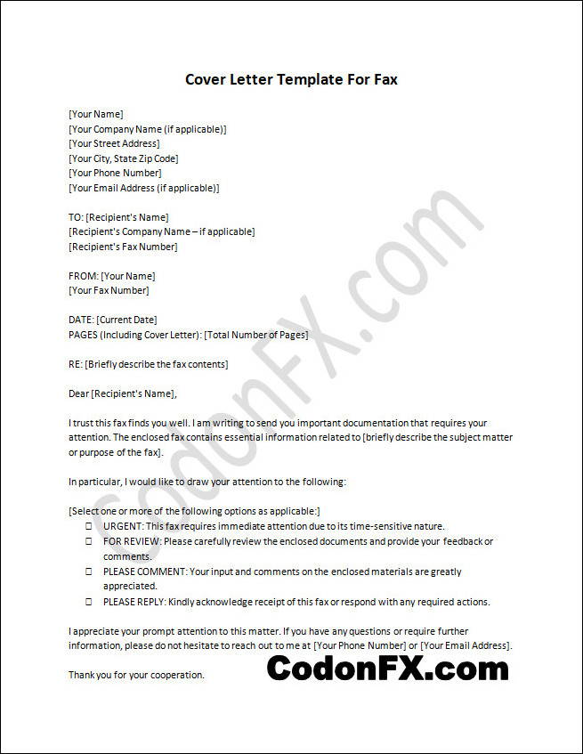 Step-by-step walkthrough of populating details in a cover letter for fax template
