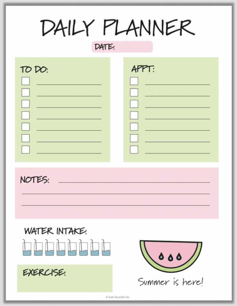 cute student planner template