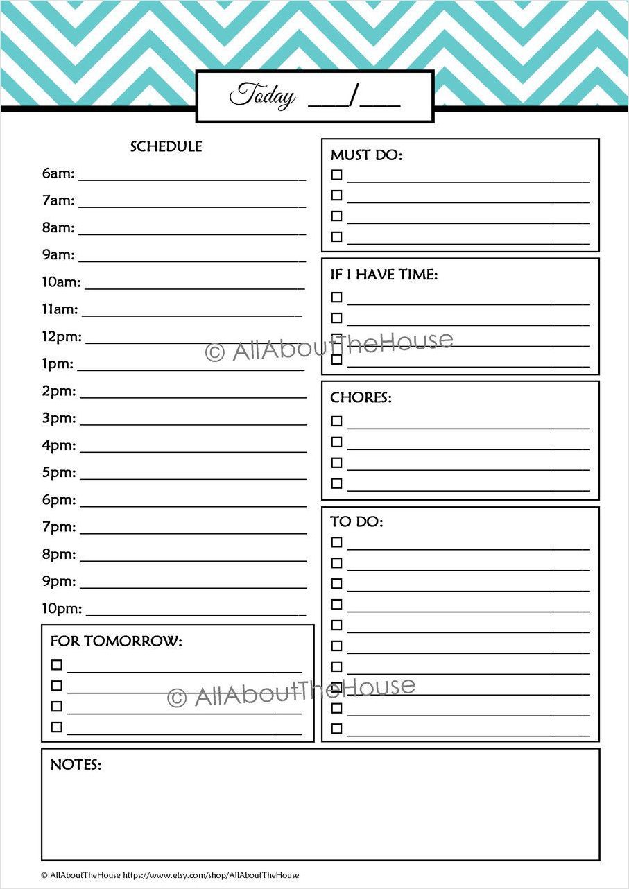 daily student planner template example