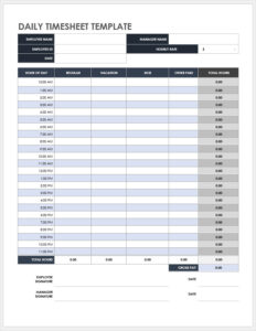 Timesheet Day Rocks Free Printable Daily Timesheet Template
