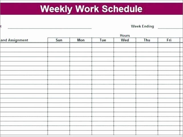 day work schedule template