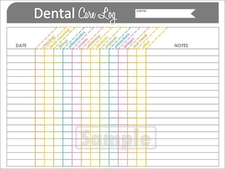 dental schedule template example