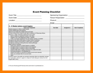 Printable Event Planning Checklist Template