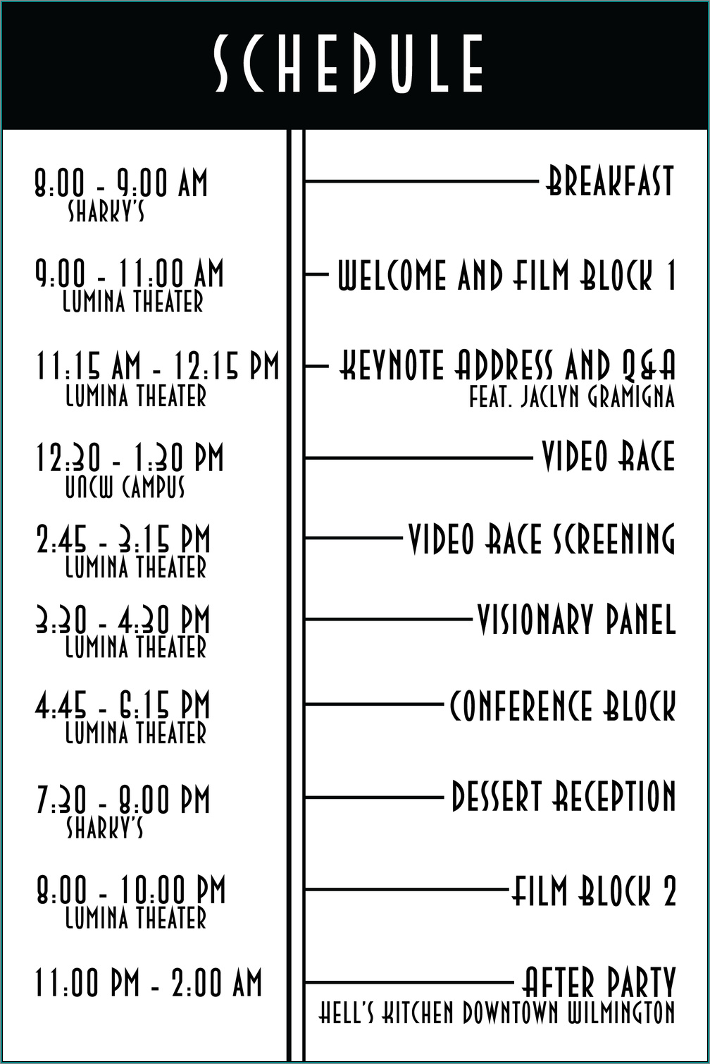 event schedule template sample