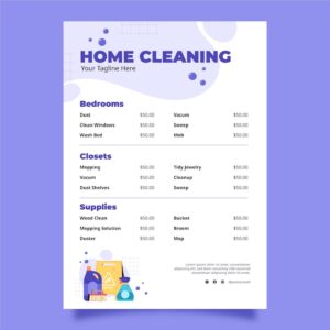 example cleaning services price list
