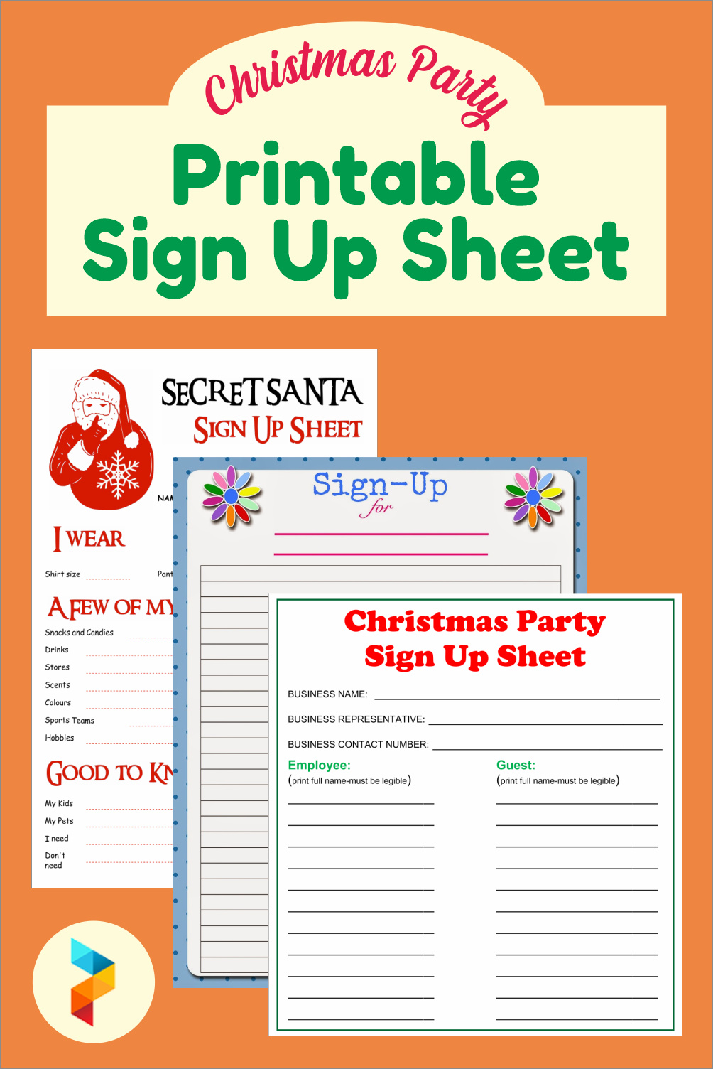 example of Christmas party sign up sheet template