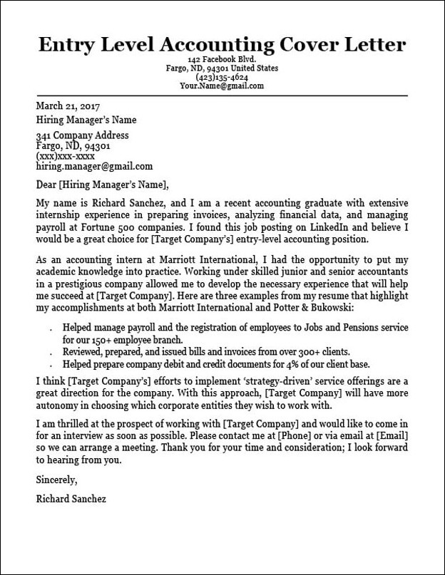 example of accounting cover letter template example of accounting cover letter template