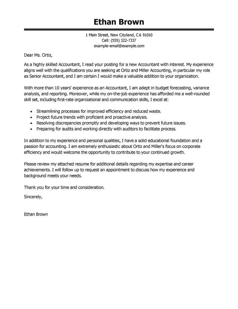 example of accounting job cover letter template