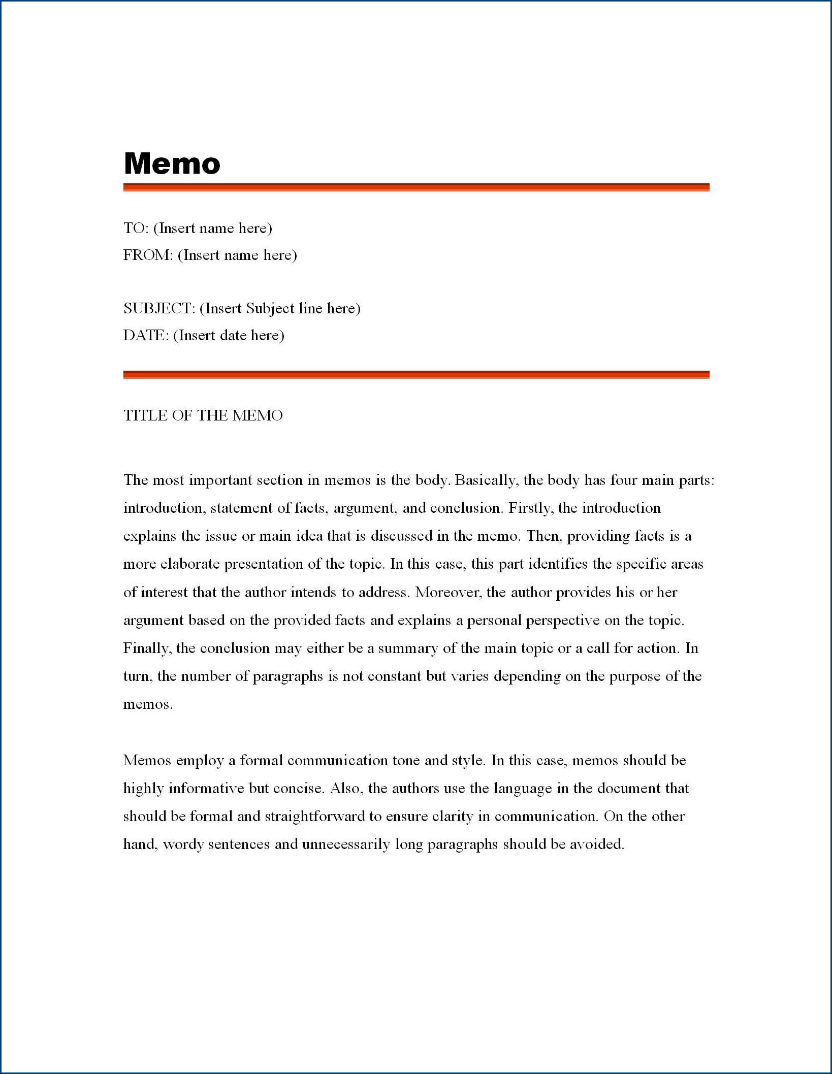 example of business memo template