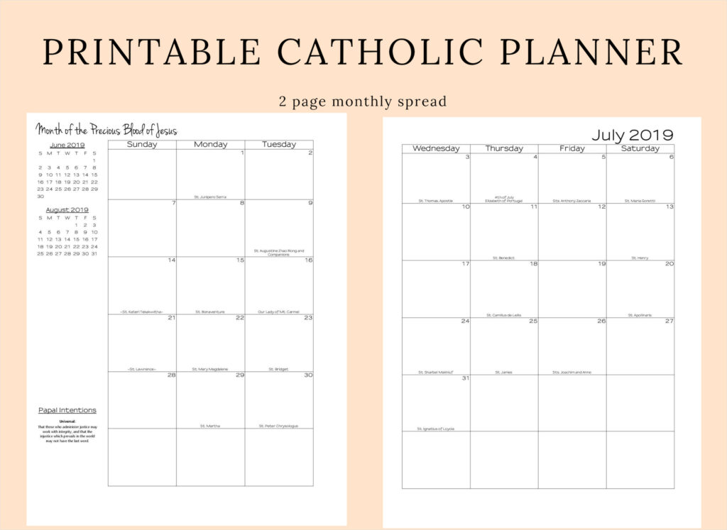 Free Printable Catholic Student Planner Template