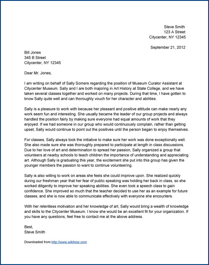 example of college recommendation letter template example of college recommendation letter template