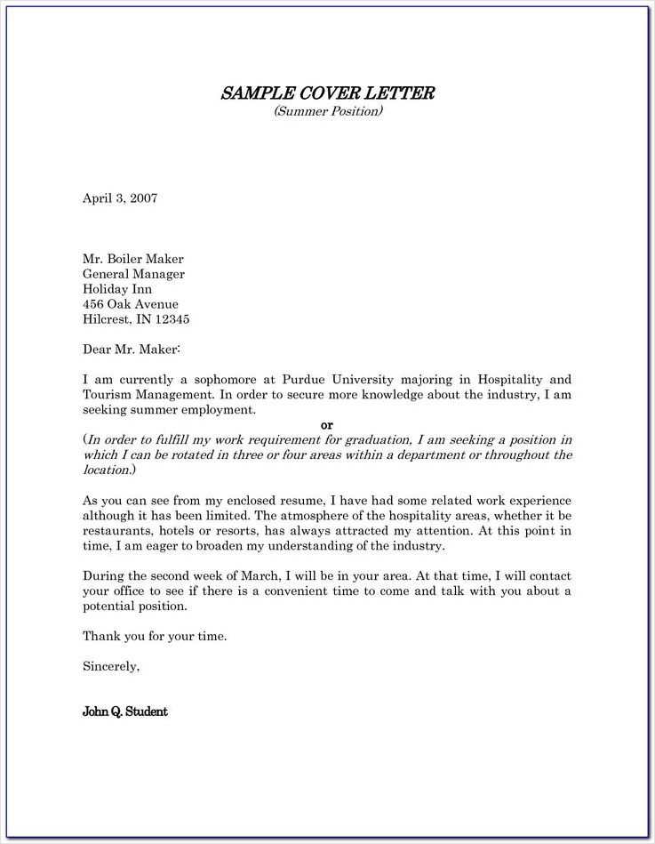 example of hospitality industry cover letter template