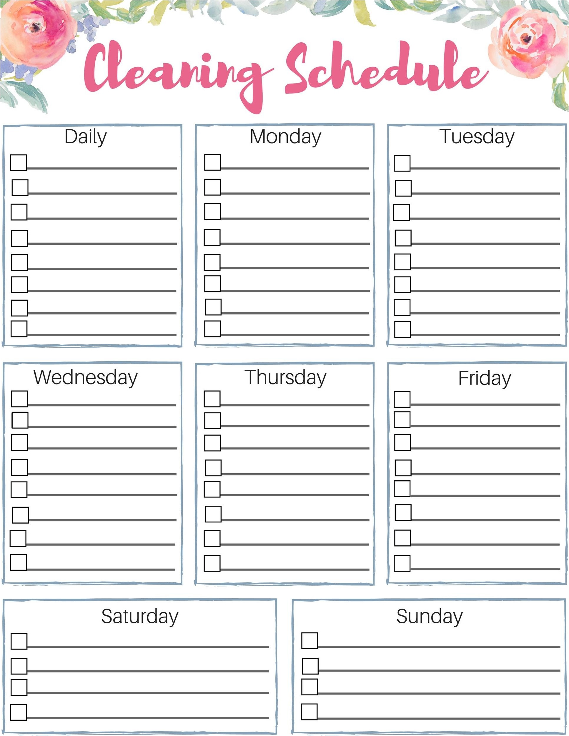 example of house cleaning checklist template