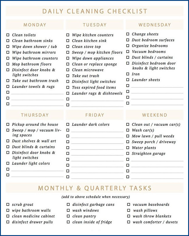example of house cleaning to do list template example of house cleaning to do list template