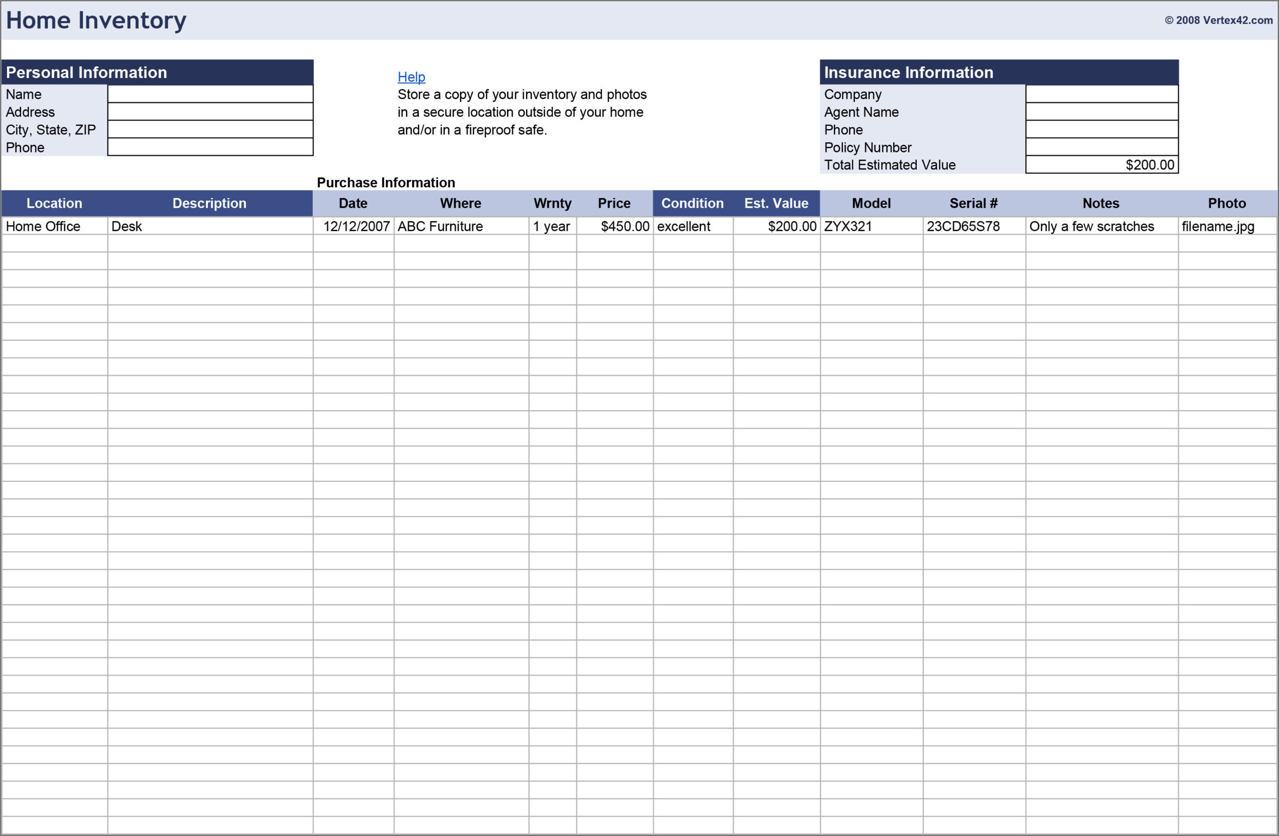 example of inventory checklist template