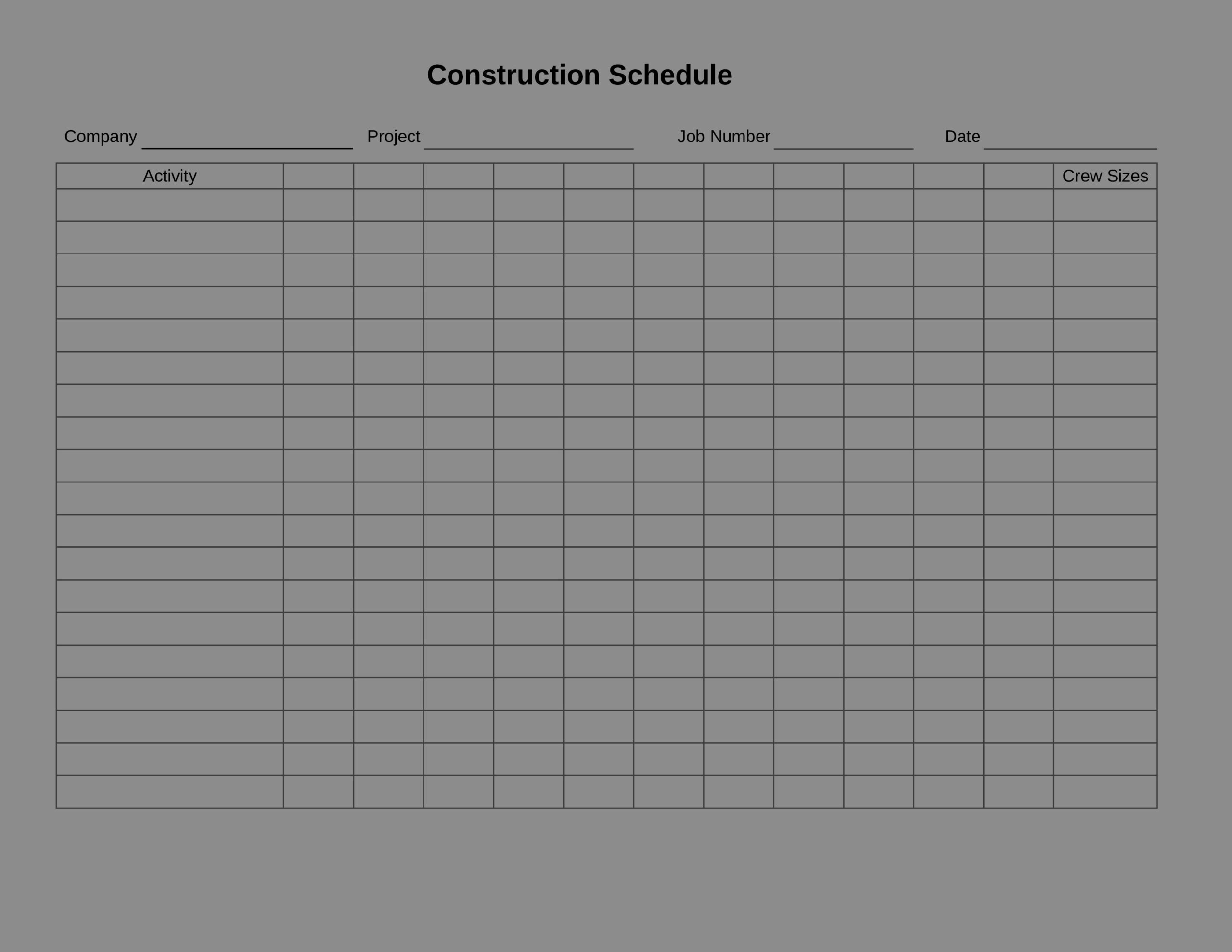 example of job schedule template
