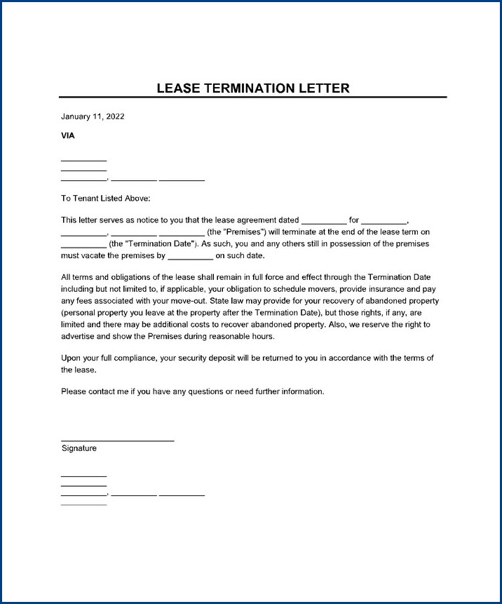example of lease termination letter template example of lease termination letter template