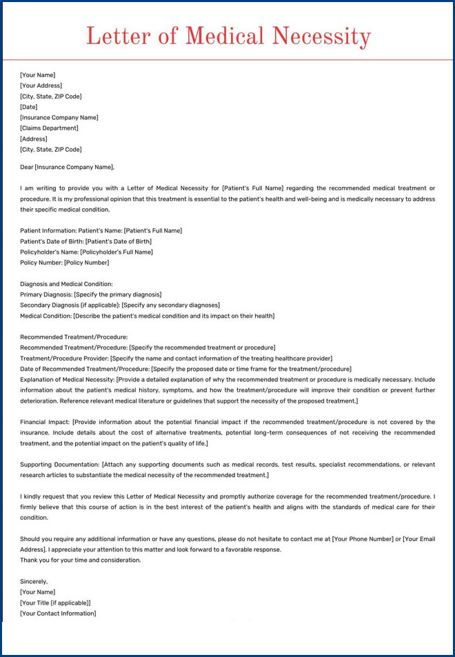 example of letter of medical necessity template example of letter of medical necessity template