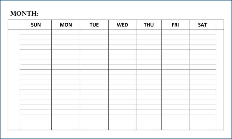 Monthly Calendar Template (Ready To Use)