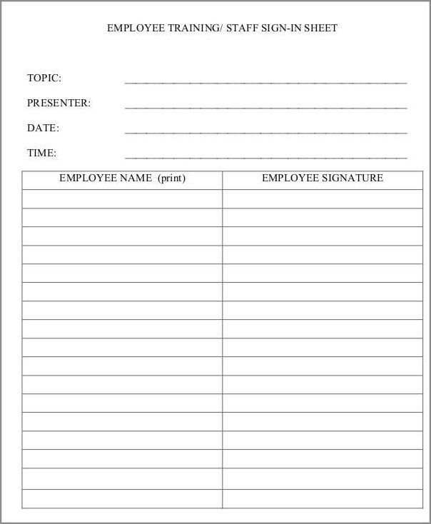 example of staff sign in sheet template