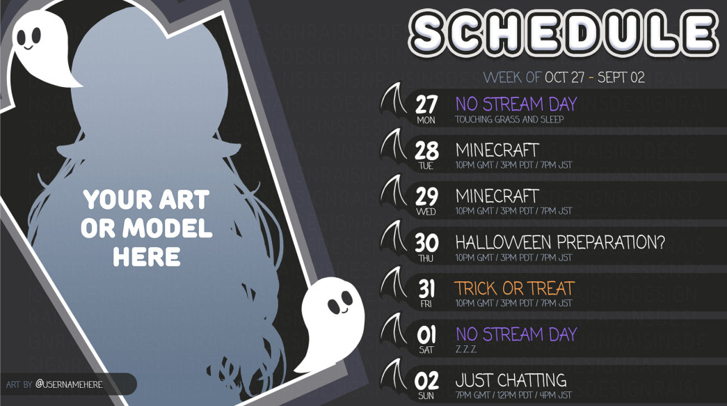 example of stream schedule template