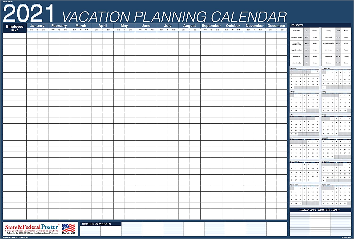 example of vacation planner calendar template