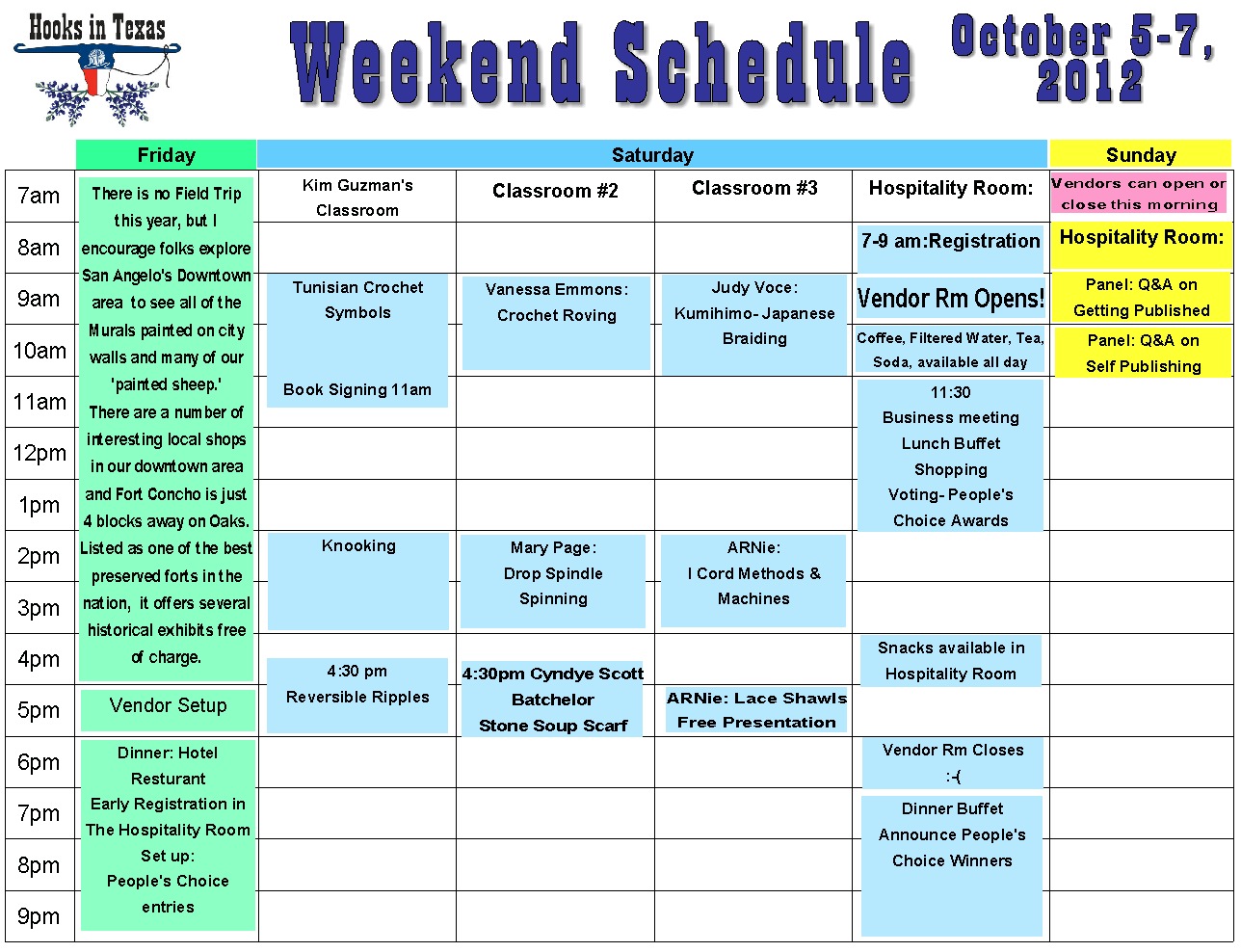 example of weekend schedule template