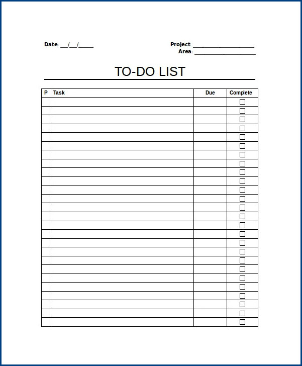 example of work to do list template example of work to do list template