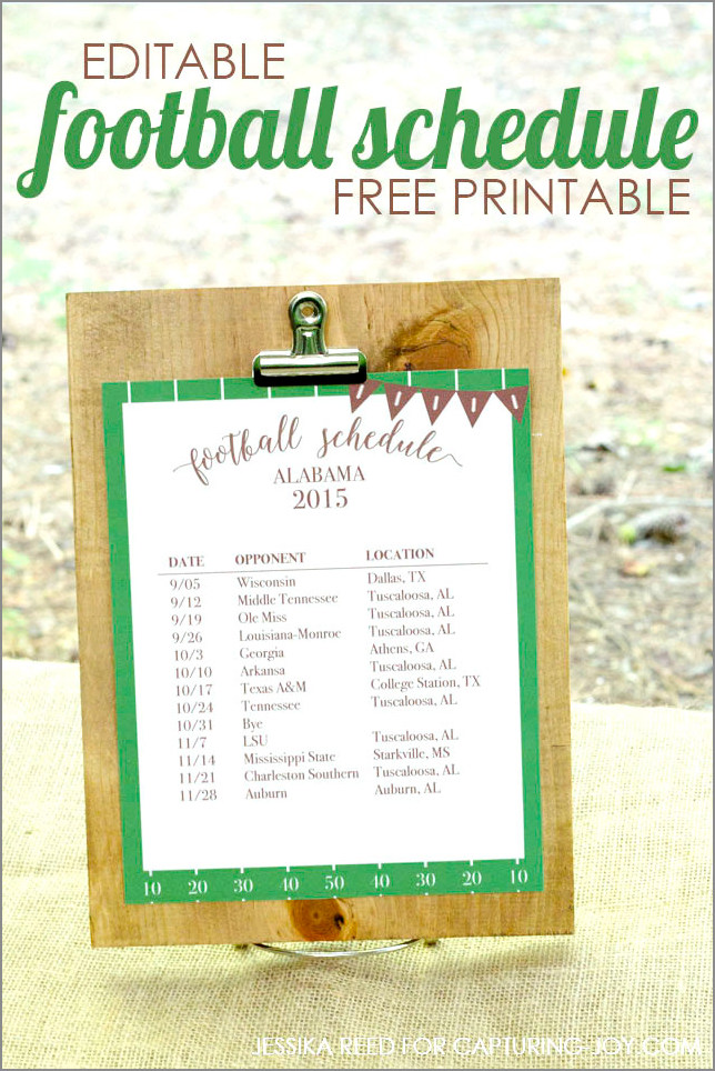 football schedule template sample football schedule template sample