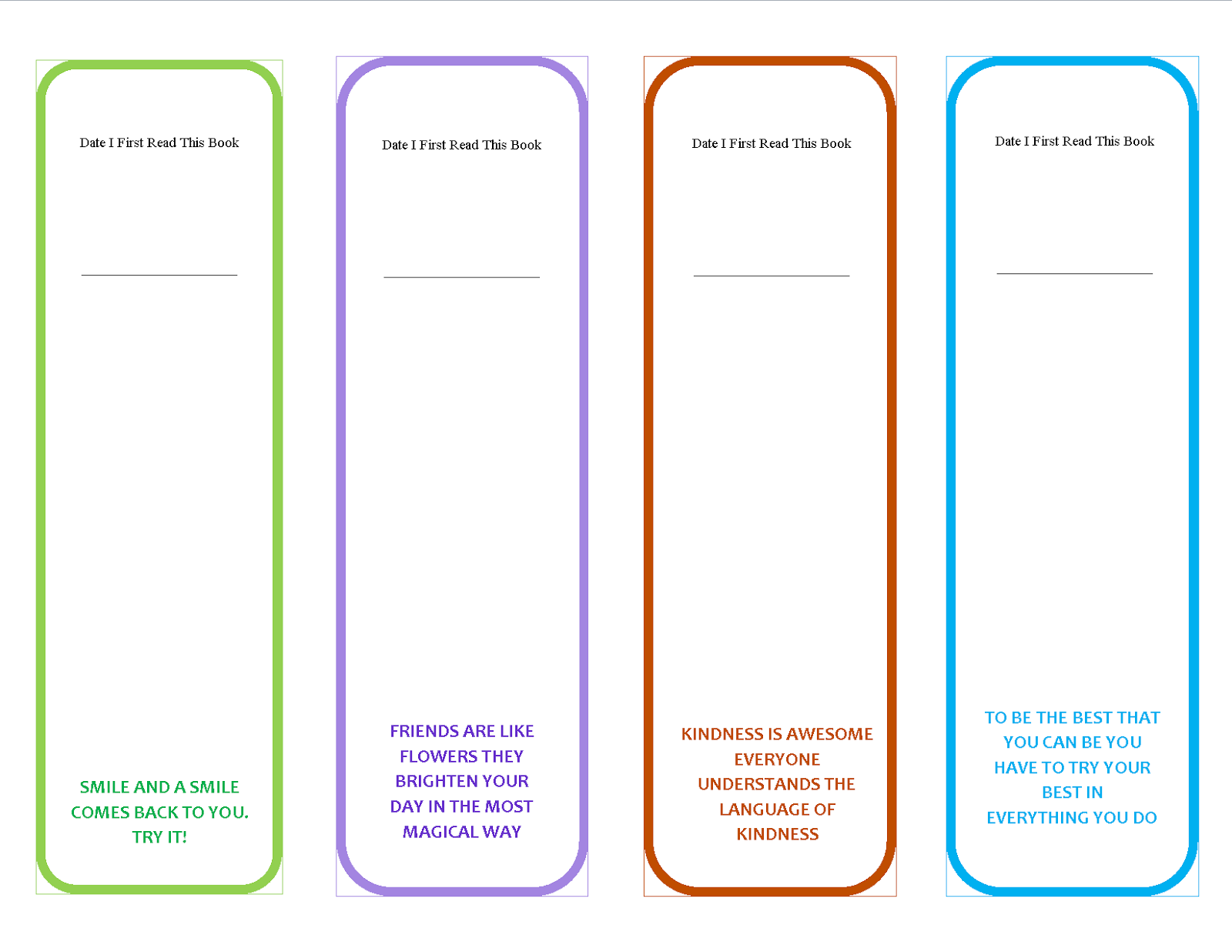 free bookmark template for word