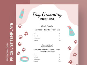 free dog grooming templates