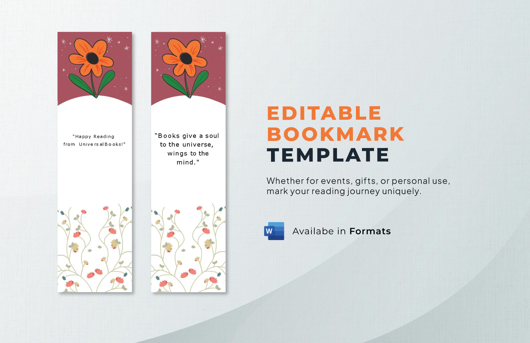 free editable bookmark templates