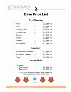 free janitorial service price list
