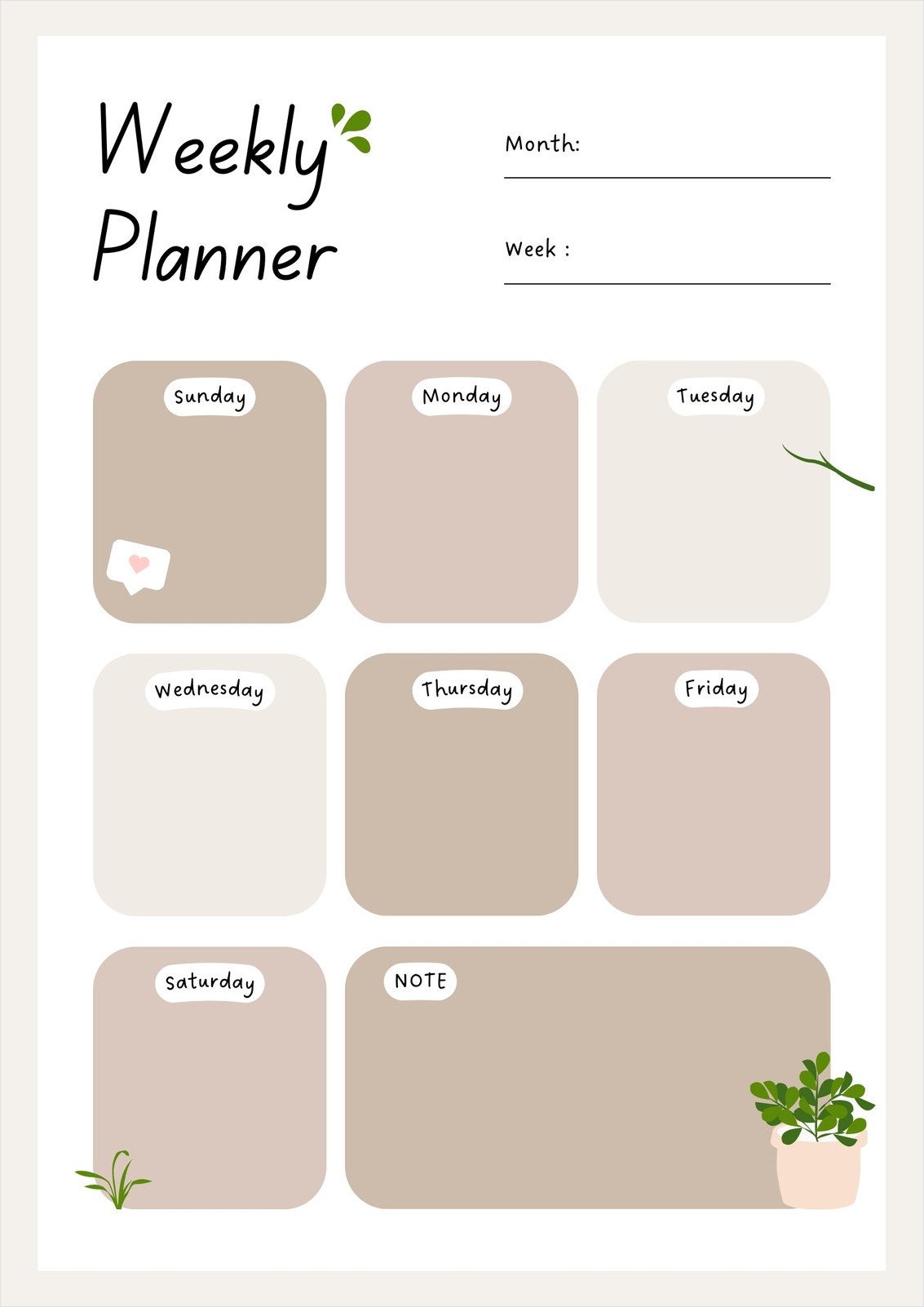 girly cute homework planner template sample