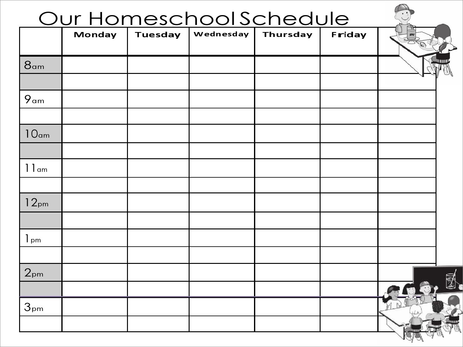 homeschool schedule template example