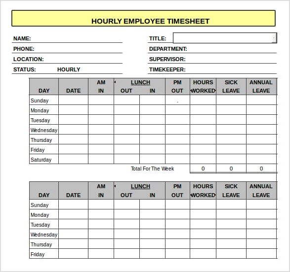 hour timesheet template example