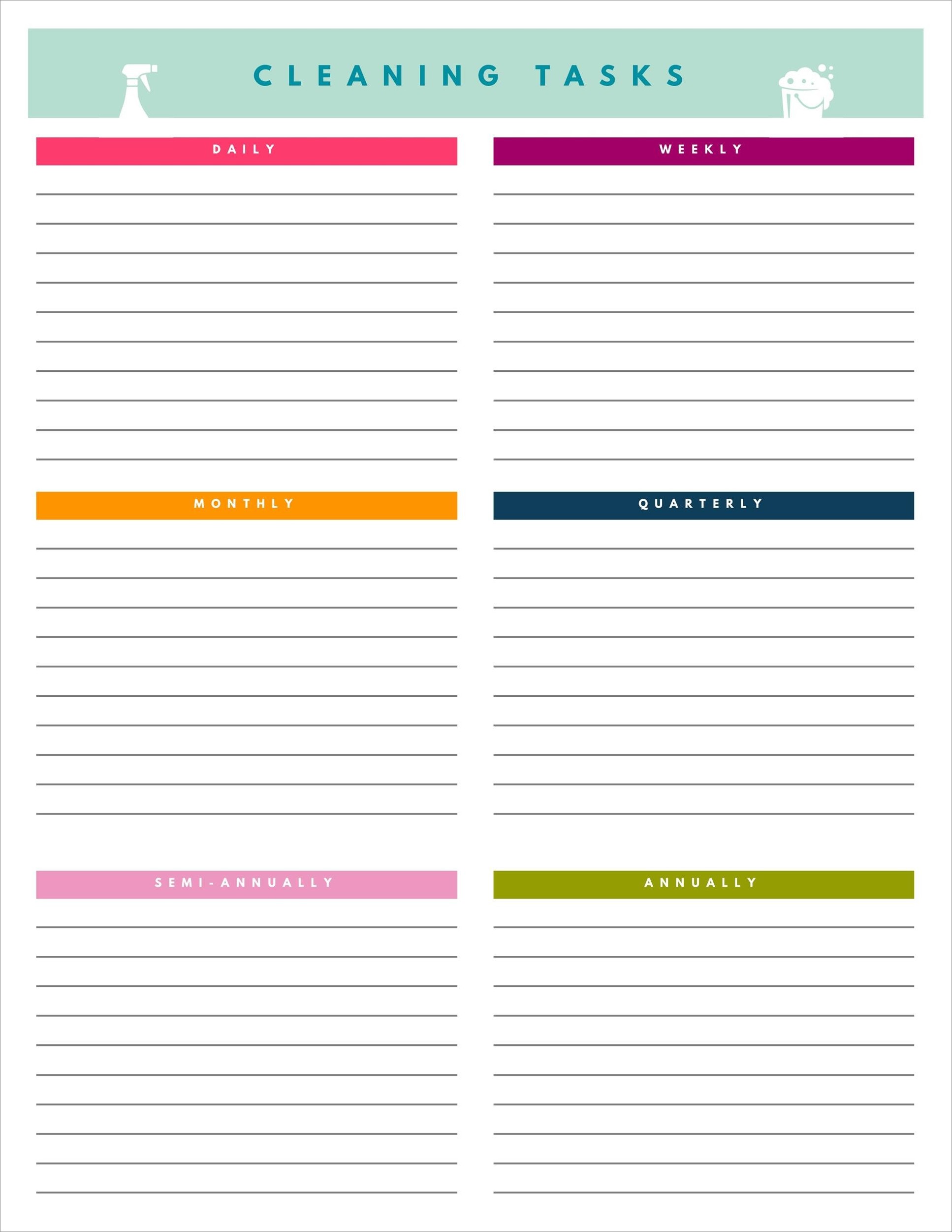 house cleaning checklist template example