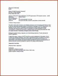 Printable Insurance Company Appeal Letter Template