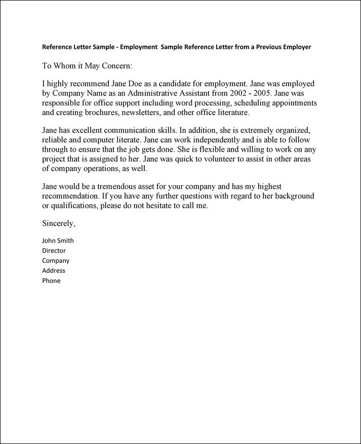 job letter of recommendation template sample job letter of recommendation template sample