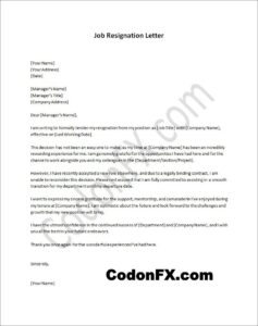 Job Resignation Letter Template (with Sample)